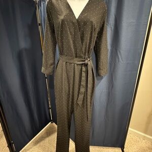 Black with White Polka Dot Jumpsuit